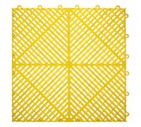 HEALEEP Alfombrilla Antideslizante para Lavado de Coches 1 Pieza, Tapete Orificios de Drenaje, Baldosas Plásticas Encajables, Color Amarillo, Adecuado para Garaje, Piscina y Ducha