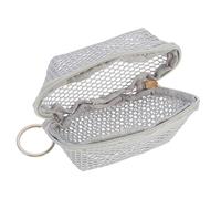 HEALEEP Bolsa de Malla para Esponjas de Maquillaje Pequeña, Bolso Portátil Gris Claro, Organizador Transpirable para Cosméticos y Accesorios de Viaje, Adecuado para Llaves y Lápiz Labial