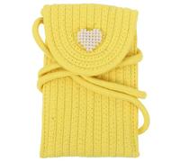 HEALEEP Bolso Bandolera de Rafia Amarillo Mini para Mujer Bolso Bandolera Portátil de Hombro para Teléfono para Dama Cartera Decorativa para Uso Casual Aire Libre