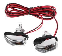 HEALEEP Boquillas de Lavado Parabrisas Luces LED Azules, Boquilla Rociadora de Agua para Coche Compatible, Repuesto Compacto y Resistente para Capó del Limpiaparabrisas, Mejora