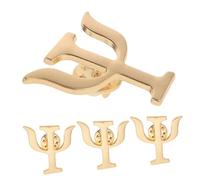 HEALEEP Broches de Psicología para Mujer, Set de 4 Pines de Aleación Letras Griegas, Insignias Decorativas para Solapa, Alfileres de Metal Pequeños para Oficina y Obsequio