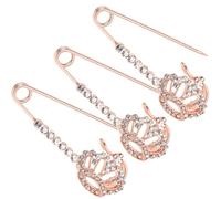 HEALEEP Broches para Mujer 3 Piezas Imperdibles de Gemas de Imitación Color Rosa Dorado, Pinzas para Suéter y Cárdigan, Accesorios Decorativos para Ropa y Chal, Uso Diario y Fiestas