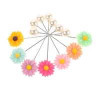 HEALEEP Broches para Pañuelo de Hiyab 7 Piezas Flores Tridimensionales, Alfileres de Bufanda Coloridos para Mujer, Pasadores Fijos de Viaje en Amarillo, Púrpura, Verde, Azul, Rosa y Carne