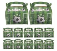 HEALEEP Caja de Obsequio Pequeña para Fiesta de Fútbol, Set de 12 Cajas de Cartón para Dulces y Galletas, con Diseño Temático Fútbol para Cumpleaños y Eventos Infantiles