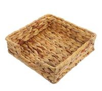 HEALEEP Caja de Pañuelos Cuadrada de Paja Tejida, Cesta de Almacenamiento Decorativa para Escritorio de 22x22x7 Cm, Contenedor Abierto para Organización del Hogar y Cocina