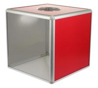 HEALEEP Caja de Rifa Transparente Multifunción 30x30x30 Cm, Urna Cúbica Borde de Aleación de Aluminio, Accesorio para Donaciones y Reuniones, Caja Segura Color Estilo