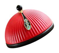 HEALEEP Cenicero para Cigarrillos de Cerámica Tapa Roja Estilo Sombrero Oficial, Cenicero Vintage Decorativo para Mesa de Oficina y Sala, Accesorio Funcional y Novedoso para Fumar