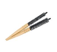 HEALEEP Cepillo Redondo de Madera 2 Unidades Pequeño y Grande para Peinar y Rizar Cabello Cepillo Enrollable para Uso Casa Masaje Suave para Cuero Cabelludo y Desenredado sin Enredos