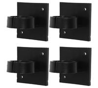 HEALEEP Clip de Micrófono Inalámbrico Negro Pequeño sin Adhesivo, Soporte Cuadrado para Logotipo de Estación de Bandera, 4 Piezas para Uso en Oficina, Escuela y Teatro, Accesorio