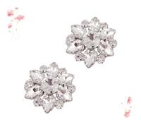 HEALEEP Clips Para Zapatos Gemas De Imitación Cristalinos, Accesorios Decorativos Metálicos Plateados, Delicados Clips Femeninos Para Bodas y Fiestas, Desmontable Para Mujer