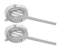 HEALEEP Colador de Cócteles y Barra de Acero Inoxidable Sólido, 2 Piezas, Filtro Bloqueador de Hielo para Vino, Utensilios de Bar para Uso Profesional en Eventos