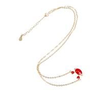 HEALEEP Collar de Plata de Ley 925 Colgante de Cangrejo Dorado para Mujer Resistente al Deslustre Níquel, Accesorio Romántico y Delicado para Uso Diario