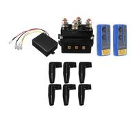 HEALEEP Contactor Remoto del Cabrestante 12 V 500 Relé Solenoide de Control y Mando Inalámbrico Doble, 6 Fundas Protectoras para Tubo, Compatible para Automóviles y Motocicletas