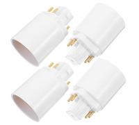 HEALEEP Convertidor de Bombilla y Adaptador de Portalámparas Corto de 4 Pines a E27, 4 Unidades Sistema de Seguridad contra Sobrecalentamiento para Tiendas y Hogares