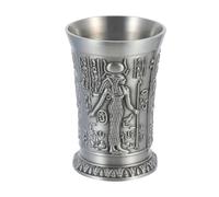 HEALEEP Copa para Licor de Aleación de Zinc Vintage Estilo Antiguo Egipcio, Vaso Pequeño Reutilizable y Resistente para Bar, Picnic y Decoración Retro Elegante