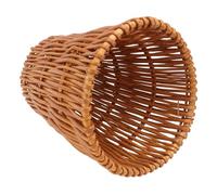 HEALEEP Cubo de Basura Tejido de Ratán Natural, Papelera Ecológica para Baño y Cocina, Cesto de Almacenamiento Multifuncional, Tamaño 25x28 Cm, Color Original Vertical Tejido