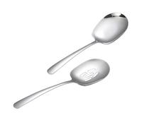 HEALEEP Cucharas de Servir 2 Piezas de Acero Inoxidable 304 Resistentes al Óxido Cuchara Ranurada para Arroz y Sopa Utensilios de Cocina para Hogar y Banquetes