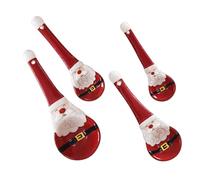 HEALEEP Cucharas Medidoras De Cerámica Festivas Papá Noel Unidades Cucharas De Para Cocina y Repostería Accesorios De Navidad