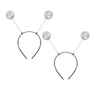 HEALEEP Diadema de Antenas Marcianas Plateadas Bolas de Espuma de Color Claro, 5 Unidades, Accesorios para Disfraces Marcianos y Fiesta Espacial, Complementos Vestuario Espacial