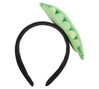 HEALEEP Diadema de Felpa Diseño de Guisantes Verdes, Banda Cabello Tamaño Único, Accesorio Divertido para Spa, Maquillaje y Fiesta de Halloween, Diadema Cómoda y Ligera para Cuidado