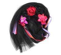 HEALEEP Diadema Halloween Cosplay Roja con de Tul y Rosa Falsa Accesorio Ligero para Fiesta y Disfraz Mujer