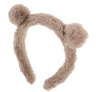 HEALEEP Diadema Orejas de Oso de Peluche Suave, Ajustable, Color Caqui, Aro para Maquillaje y Lavado Facial, Accesorio para Cuidado Piel y Orden del Cabello