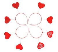 HEALEEP Diadema Pelo Forma de Corazón Roja, Pack de 8 Piezas Ligera y Resistente para Fiesta y Día de San Valentín, Accesorios Cabello Decorativos y Cómodos
