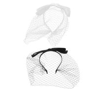 HEALEEP Diademas Elásticas Vintage con Lazo de Tul Transpirable, 2 Piezas en Tonos Claros y Oscuros, Diadema de Malla Ligera para Mujer, Accesorio Elegante para Bodas y Fiestas