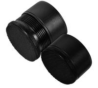 HEALEEP Elevadores Metálicos para Patas de Muebles 2 Pcs, Modelo Pequeño Negro, Ajustables para Sofá, Mesa y Escritorio, Protectores Antideslizantes para Suelo, Elevadores de Cama y