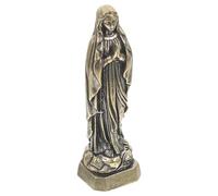 HEALEEP Estatua de Virgen María en Miniatura de Latón Vintage, Figura Religiosa Decorativa para Escritorio, Adorno de Mesa Cristiano para Decoración del Hogar y Espacios de Devoción