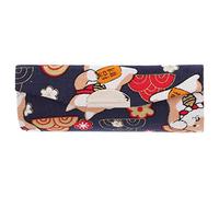 HEALEEP Estuche para Lápiz Labial Individual Estilo Japonés Espejo Portátil de Tela Azul para Uso Diario y Viaje