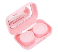 HEALEEP Estuche para Lentes de Contacto Espejo y Caja de Vidrio Resistente para Guardar Lentillas en Viajes y Uso Cotidiano