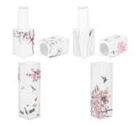 HEALEEP Estuche Pintalabios Blanco de Plástico 4piezas, Tubo de Almacenamiento de Crema Labial Elegante y Práctico, Adecuado para Viaje y Uso Diario