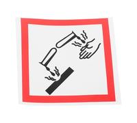 HEALEEP Etiqueta Adhesiva Corrosiva Autoadhesiva de Pvc 10x10 Cm Resistente al Aceite Señal de Precaución para Materiales Peligrosos Cumplimiento Seguridad Señal de Advertencia