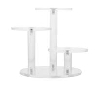 HEALEEP Expositor Acrílico Transparente Escalonado de 3 Niveles, Soporte para Figuras, Juguetes, Joyas y Cosméticos, Organizador de Estantes Compacto para Exhibición en Tienda y Hogar