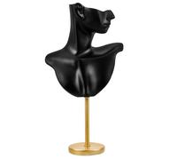 HEALEEP Expositor de Joyas de Metal Base Negra, Doble Soporte para Pendientes y Collares, Organizador Creativo y Elegante para Exhibición en Tocador o Mostrador, Soporte Multifunción