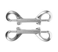 HEALEEP Gancho de Doble Cara de Aleación de Zinc para Collar de Perro, Resistente Deformación Muelle de Alta Tensión, Adecuado para Deportes de Buceo, Pack de 2 Piezas Plata