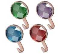 HEALEEP Ganchos Adhesivos para Colgar Llaves y Sombreros, 4 Piezas de Abs Diseño Simple para Habitación y Hogar, sin Necesidad de Taladro