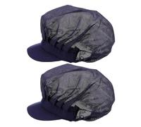 HEALEEP Gorros de Cocinero Transpirables Unisex Azul Marino, 2 Piezas, Sombreros de Cocina Ventilados para Servicio de Alimentos, Catering y Cocina Profesional