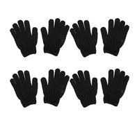 HEALEEP Guantes Exfoliantes De Baño Para Limpieza Profunda, 4 Pares, Tamaño Mediano, Color Negro, Eliminador De Piel Muerta Para Cuidado Corporal, Exfoliación Corporal En Ducha