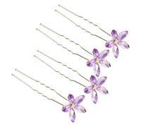 HEALEEP Horquillas Cabello Gemas De Imitación 4 Piezas Tamaño Mediano Estilo Vintage Para Novias y Damas De Honor Boda Accesorios Elegantes Para Peinados De Moño Púrpura