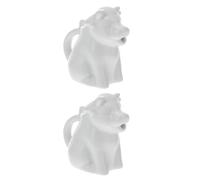 HEALEEP Jarra de Cerámica Color Claro Forma de Animal, Ligera y Portátil, 2 Piezas para Leche y Salsa en Cocina o Restaurante