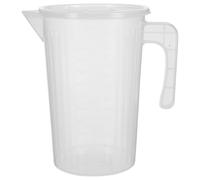 HEALEEP Jarra Medidora de Plástico Blanco de 2000 Ml Tapa Deslizante, Graduaciones Claras y Diseño Resistente para Uso en Exteriores y Cocinas Comerciales Reutilizable