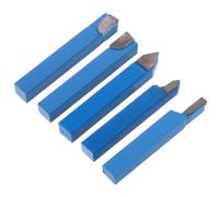 HEALEEP Juego de 5 Herramientas de Torneado de Metal de Carburo de Tungsteno Mango Azul, Cortadores Ar6, Al6, Cr6, Er6 y E6 10x10 Mm para Torno Metálico y Taller Mecánico