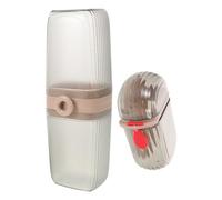 HEALEEP Juego de Vasos para Cepillos de Dientes y Pasta de Dientes para Viaje, Portacepillos y Jabonera Gris Compacta de Plástico, Soporte Ligero y Portátil para Cuidado Bucal en Baño