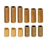 HEALEEP Kit de 12 Piezas de Conectores de Latón para Reparación de Lámparas Varilla Roscada Hueca, Fácil Instalación y Ligero, Adecuado para Uso en Hogar y Locales Comerciales