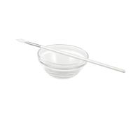 HEALEEP Kit De Pinceles Aplicadores De Mascarilla Facial 2 Piezas Grande Cuenco De Vidrio Cepillo De Fibra De Nailon Seguro Para Piel Kit De Belleza Casero Para Cuidado Facial