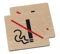 HEALEEP Letrero de Madera No Fumar 2 Unidades, Señal de Seguridad Resistente para Interiores y Exteriores, Placa Prohibido Fumar para Negocios, Bares y Restaurantes, Indicación Clara