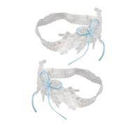 HEALEEP Liga para Novia de Encaje Elástico en Color Claro 2 Piezas, Accesorios Nupciales para Boda y Fiesta, Ligas Delicadas Lazo para Mujer, Adecuado para Eventos Obsequios