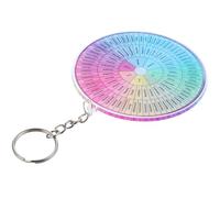 HEALEEP Llavero de Rueda de Emociones Metálico y Acrílico, Colgante Circular Colorido Doble Cara, Llavero Compacto para Regulación Emocional y Decoración de Bolso, Obsequio Práctico